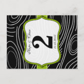 Vert Noir Blanc Stylisé Bois Numéro de table (Devant)