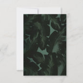 Vert & Noir Chic Feuilles Tropicales Réponse RSVP (Dos)