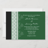 Vert noir moderne Faire-part de mariage magnétique (Recto)