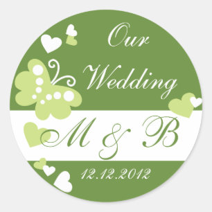 Vert Notre Sticker Monogramme Mariage