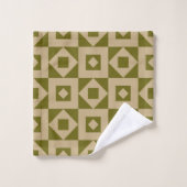 Vert ocre minimaliste (Gant de toilette)