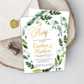 Vert Oh Boy Baby shower Invitation Or