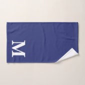 Vert olive & bleu pois monogramme initiale (Serviette à main)