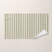 Vert olive et beige cinq rayures motif (Serviette à main)