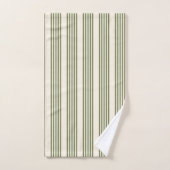 Vert olive et beige cinq rayures motif (Serviette à main)