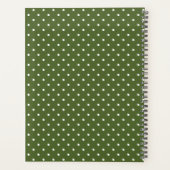 Vert olive et pois blancs avec nom (Dos)