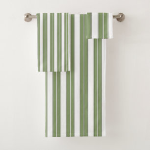 Vert olive et rayures blanches