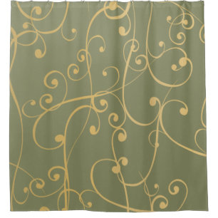 Vert olive, Tan, et rideau en douche de remous de