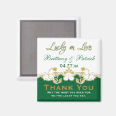 Vert or blanc défilé mariage Favor Magnet (Recto/Verso)