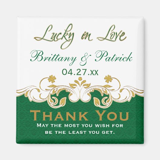 Vert or blanc défilé mariage Favor Magnet (Devant)