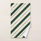 Vert or blanc diagonale rayures Motif rayé (Serviette à main)