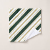 Vert or blanc diagonale rayures Motif rayé (Gant de toilette)