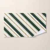 Vert or blanc diagonale rayures Motif rayé (Serviette à main)