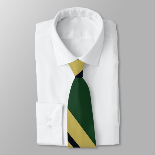 Vert, or, et cravate Diagonal-Rayée de marine (Attaché)