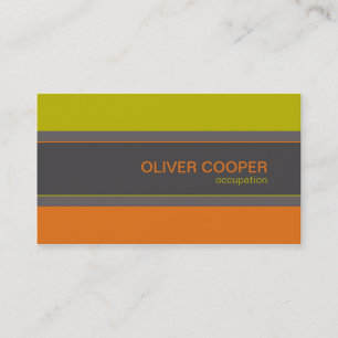 Vert orange couleurs modernes de carte de visite