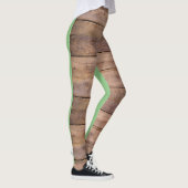 Vert pâle, Leggings en Planche de Bois (Droite)