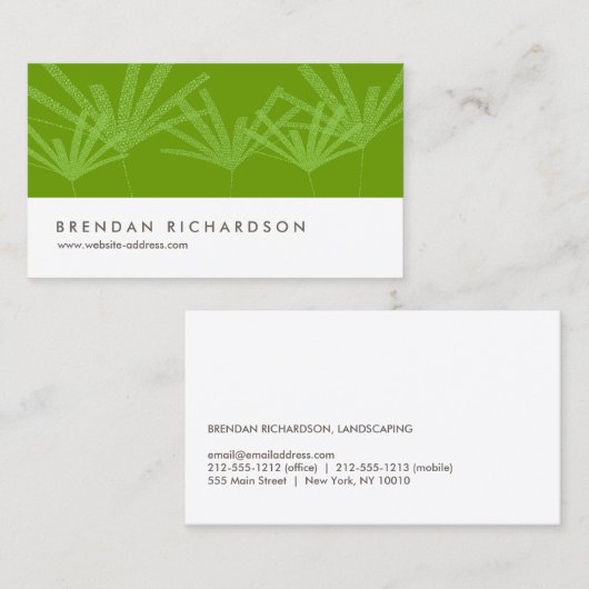 VERT PALMS IV Conception Carte de visite (Devant / Derrière)