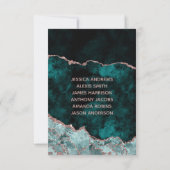 Vert paon et or rose numéro de table placement (Dos)