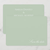 Vert pastel doux moderne Save the date (Devant / Derrière)