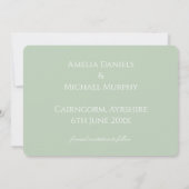 Vert pastel doux moderne Save the date (Dos)