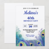 Vert pastel et bleu Invitation d'anniversaire aux (Devant / Derrière)