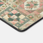 Vert Patchwork rose rose Floral Design Quilé (Coin)