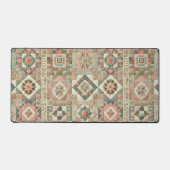 Vert Patchwork rose rose Floral Design Quilé (Recto)