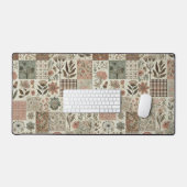 Vert Patchwork rose rose Floral Design Quilé (Clavier et souris)