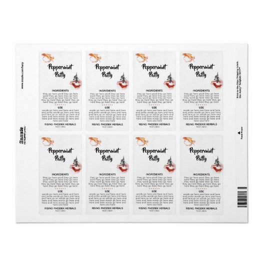 ** Vert Phoenix Rising Pine Trees Sinaasappel Bour Etiket (Full Sheet)