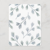 Vert pin moderne + Blanc Mariage Insérer Cartes (Dos)