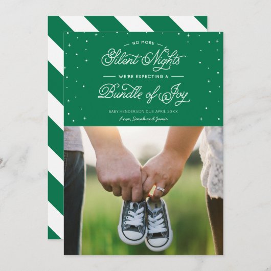 Vert "Plus de nuits silencieuses" Carte photo de v (Devant / Derrière)