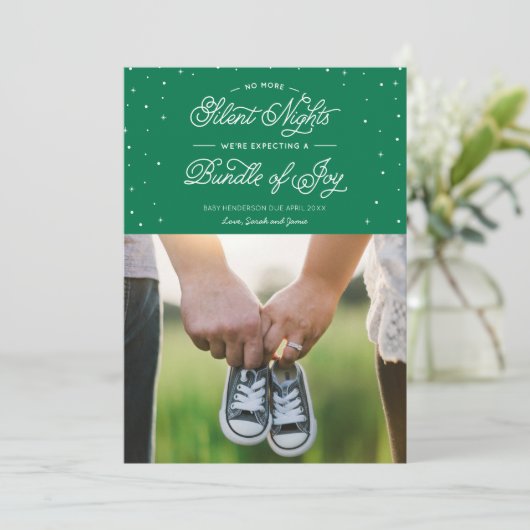 Vert "Plus de nuits silencieuses" Carte photo de v (Debout devant)