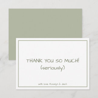 Vert poussiéreux minimaliste Carte de remerciement