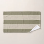 Vert rayé gras de couleur vert sauge et crème (Serviette à main)