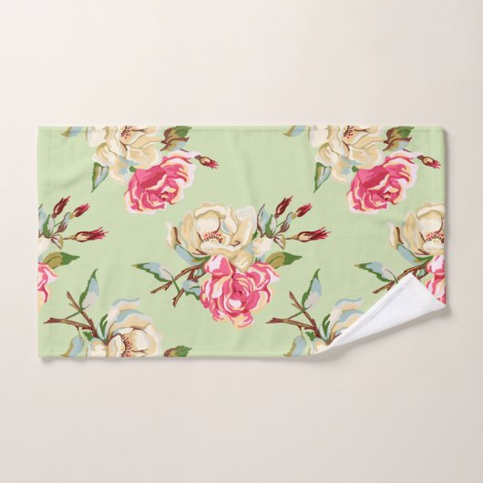 Vert Rose double (Serviette à main)