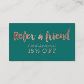 Vert rose moderne de typographie d'or de carte de (Devant)