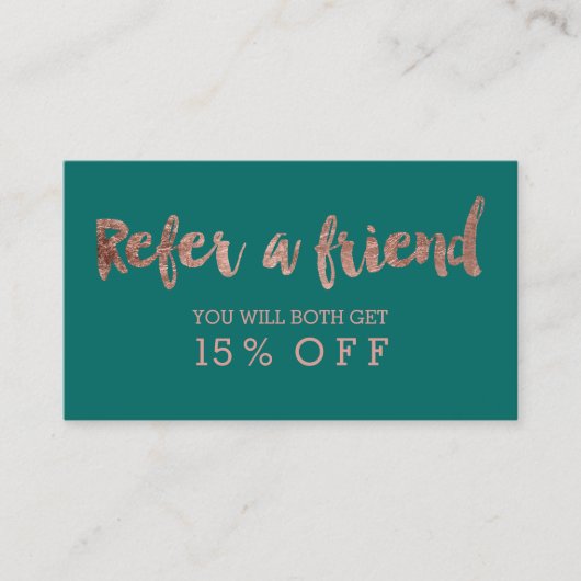 Vert rose moderne de typographie d'or de carte de (Devant)