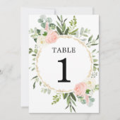 Vert rose or élégant 5"x7" numéros de table (Devant)