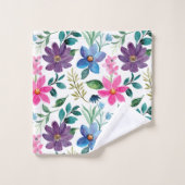 Vert rose pâle Pink Rose Motif Floral rose (Gant de toilette)