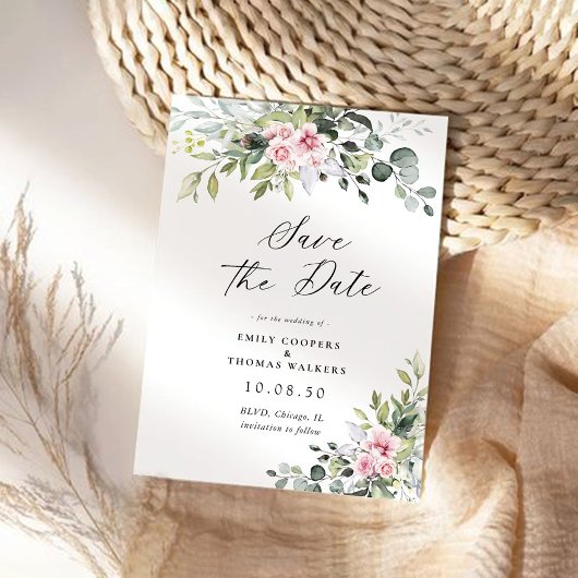 Vert rose vif Enregistrer la date carte postale