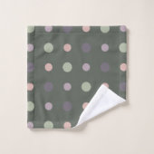Vert, rose, violet, points bleus (Gant de toilette)