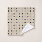 Vert, rose, violet, points bleus (Gant de toilette)