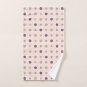 Vert, rose, violet, points bleus (Serviette à main)