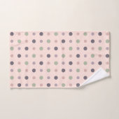 Vert, rose, violet, points bleus (Serviette à main)