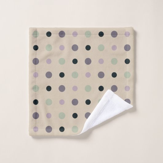 Vert, rose, violet, points bleus (Gant de toilette)