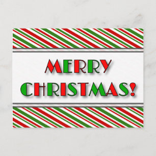 Vert & Rouge "MERRY CHRISTMAS !" + Carte postale S
