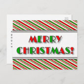 Vert & Rouge "MERRY CHRISTMAS !" + Carte postale S (Devant / Derrière)