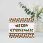 Vert & Rouge "MERRY CHRISTMAS !" + Carte postale S (Debout devant)