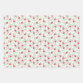 Vert rouge noir blanc Aquarelle feuilles de Noël (Devant 2)