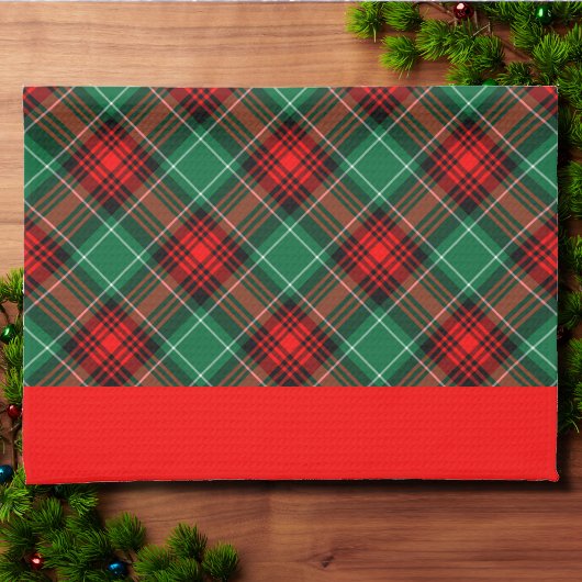 Vert Rouge Vacances Plaid Red Bordures Serviette d